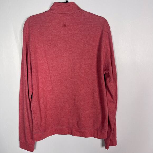 Johnnie-O Mens M Red Blossom Sully Quarter Zip Pullover Sweatshirt Cotton Modal - Picture 2 of 8